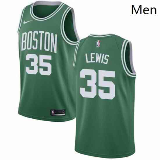 Mens Nike Boston Celtics 35 Reggie Lewis Swingman GreenWhite No Road NBA Jersey Icon Edition